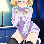 【エロ画像】金髪ツインテール貧乳小柄×オナニー・自慰_AI_アニメエロ画像