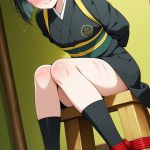 【エロ画像】黒髪刈り上げショートスレンダー×縛り・拘束_AI_アニメエロ画像