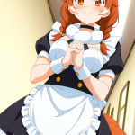 【エロ画像】茶髪ツインおさげグラマラス×メイド服_AI_アニメエロ画像