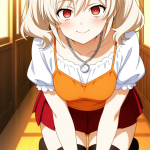 【エロ画像】プラチナ髪ツインテールむっちり×ニーソ・絶対領域_AI_アニメエロ画像