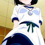 【エロ画像】深緑ボブ貧乳長身×体操服・ブルマ_AI_アニメエロ画像