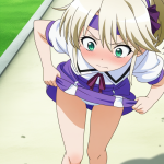 【エロ画像】プラチナ髪ハイポニー貧乳小柄×野外露出_AI_アニメエロ画像