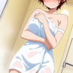 【エロ画像】赤髪くせ毛ショートスレンダー×お風呂・入浴_AI_アニメエロ画像