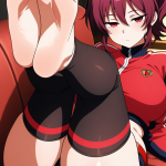 【エロ画像】マゼンタポニーテールグラマラス×足コキ_AI_アニメエロ画像