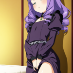 【エロ画像】紫髪内巻きセミロング貧乳×オナニー・自慰_AI_アニメエロ画像