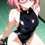 【エロ画像】ピンク髪サイドテール細身×潮吹き_AI_アニメエロ画像