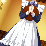 【エロ画像】グラデーション刈り上げショート×メイド服_AI_アニメエロ画像