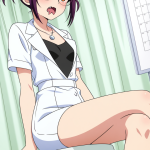 【エロ画像】紫髪お団子貧乳長身×ナース服_AI_アニメエロ画像