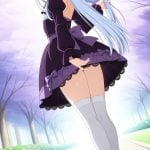 【エロ画像】青髪ロング貧乳ロリータ×美少女エロ_AI_アニメエロ画像