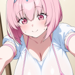 【エロ画像】桜色ボブスレンダー×巨乳・爆乳_AI_アニメエロ画像