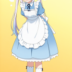 【エロ画像】青髪ツインテール高身長スレンダ×美少女エロ_AI_アニメエロ画像