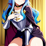 【エロ画像】青髪ハーフアップむっちり×オナニー・自慰_AI_アニメエロ画像