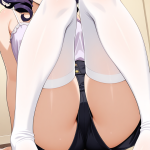 【エロ画像】紫髪セミロング細身長身×足コキ_AI_アニメエロ画像