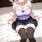 【エロ画像】黒青グラデーションツインテール×潮吹き_AI_アニメエロ画像