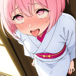 【エロ画像】ピンク髪くせ毛ショート貧乳×アヘ顔・イキ顔_AI_アニメエロ画像