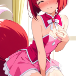 【エロ画像】赤髪外ハネボブ細身長身×オナニー・自慰_AI_アニメエロ画像