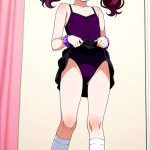 【エロ画像】紫髪ツインテールロリ体型×くぱぁ・大開脚_AI_アニメエロ画像