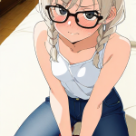 【エロ画像】プラチナ金髪三つ編み貧乳小柄×手縛り・拘束_AI_アニメエロ画像