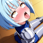 【エロ画像】青髪外ハネボブ貧乳小柄×アヘ顔・イキ顔_AI_アニメエロ画像