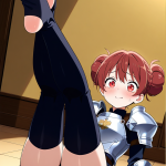 【エロ画像】茶髪お団子小柄貧乳×足コキ_AI_アニメエロ画像