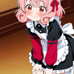 【エロ画像】ピンク髪セミロングロリ体型×メイド服_AI_アニメエロ画像