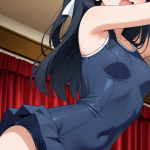 【エロ画像】黒髪セミロング細身モデル×バック・後背位_AI_アニメエロ画像