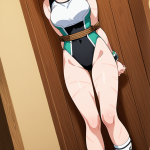 【エロ画像】黒髪ハイポニー筋肉質×縛り・拘束_AI_アニメエロ画像