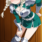 【エロ画像】プラチナ髪ツインおさげ貧乳×貧乳・微乳_AI_アニメエロ画像