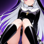 【エロ画像】銀髪ロング貧乳スレンダー×バイブ責め_AI_アニメエロ画像