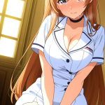 【エロ画像】茶髪セミロングウェーブグラマラ×美少女エロ_AI_アニメエロ画像