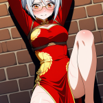 【エロ画像】銀髪ロールツインテール巨乳×縛り・拘束_AI_アニメエロ画像