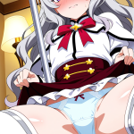 【エロ画像】シルバーロング巨乳魔法少女×くぱぁ・大開脚_AI_アニメエロ画像