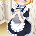 【エロ画像】ピンク金髪ショート貧乳×メイド服_AI_アニメエロ画像