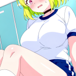【エロ画像】ライム色ハーフアップ巨乳ナース×体操服・ブルマ_AI_アニメエロ画像