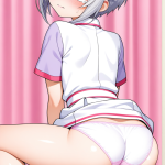 【エロ画像】銀髪ショート小柄ナース×バック・後背位_AI_アニメエロ画像