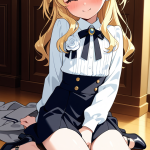 【エロ画像】金髪ハーフアップロリ体型×オナニー・自慰_AI_アニメエロ画像