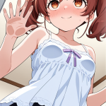 【エロ画像】茶髪ツインテール貧乳長身×ガラスおっぱい押し付け_AI_アニメエロ画像