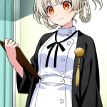【エロ画像】プラチナ三つ編み長身スレンダー×ナース服_AI_アニメエロ画像