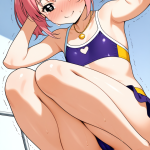 【エロ画像】ピンク髪ロールツインテール貧乳×おしっこ・放尿_AI_アニメエロ画像