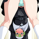 【エロ画像】ライム色サイドテール筋肉質×バック・後背位_AI_アニメエロ画像