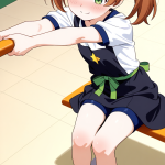 【エロ画像】茶髪ツインテールむっちり×体操服・ブルマ_AI_アニメエロ画像