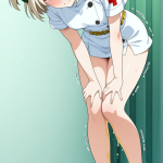 【エロ画像】プラチナ金髪刈り上げショート丸×おしっこ・放尿_AI_アニメエロ画像