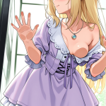 【エロ画像】金ピンク髪ロング貧乳ロリ×ガラスおっぱい押し付け_AI_アニメエロ画像