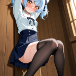 【エロ画像】青髪ロールツインテール貧乳×縛り・拘束_AI_アニメエロ画像