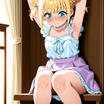 【エロ画像】金髪お団子むっちり天使×手縛り・拘束_AI_アニメエロ画像