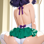 【エロ画像】紫髪アップスタイル長身貧乳×バック・後背位_AI_アニメエロ画像