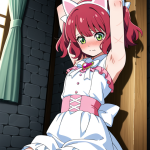 【エロ画像】赤髪くせ毛ショート長身スレンダ×縛り・拘束_AI_アニメエロ画像