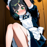 【エロ画像】グラデーション黒青ショートロリ×手縛り・拘束_AI_アニメエロ画像
