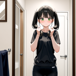 【エロ画像】茶髪ツインテール細身×鏡越し_AI_アニメエロ画像
