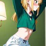【エロ画像】金髪ハーフアップ巨乳×貧乳・微乳_AI_アニメエロ画像